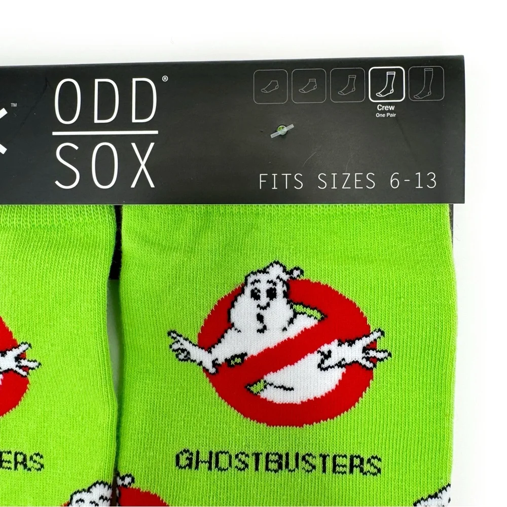 Odd Sox Ghostbusters Crew Socks Mens Womens Gift 80s 90s Movie Film Green Red